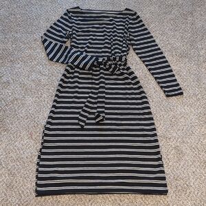 Time And Tru "Hacci" Striped Black and White Dress